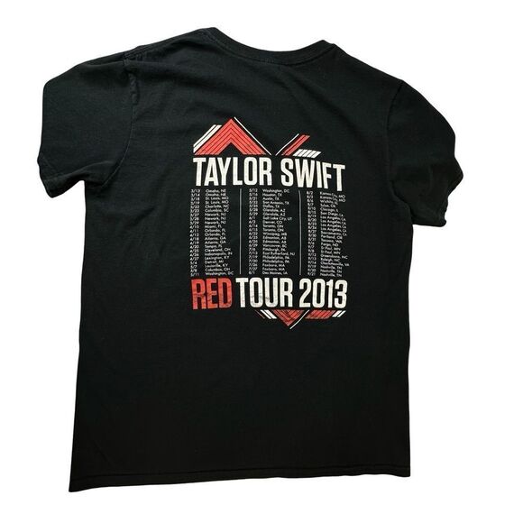 TAYLOR SWIFT Red 2013 Black Tour T Shirt Size Medium - Picture 3 of 11